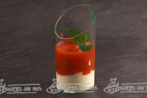 Geitenkaas met koude gazpacho